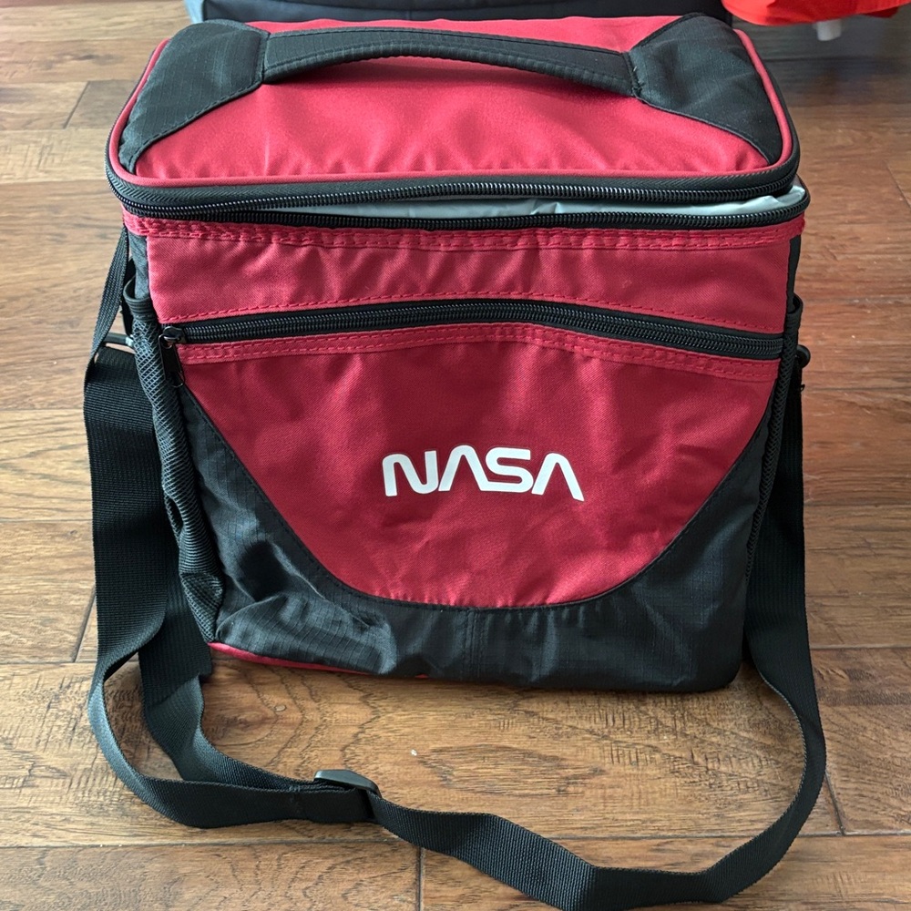 NASA Vintage small Cooler Red and Black
